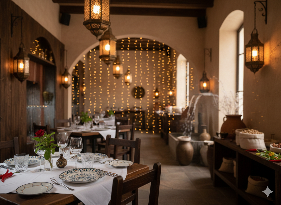 Ambiance intérieure chic du restaurant